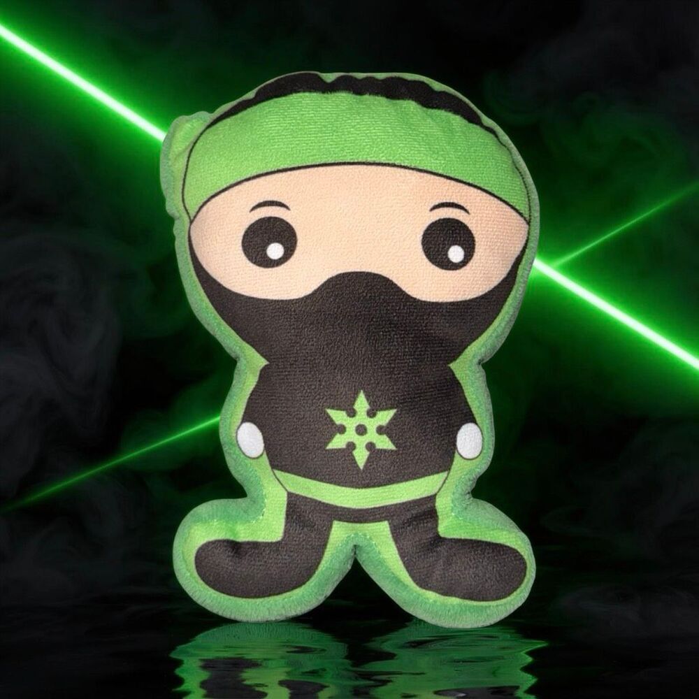 Sureshot Ninja Warrior Plush Green and Black Stuffed Animal 9”